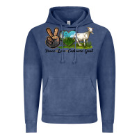Vintage Denim Peace Love Cashmere Goat Vintage Hoodie - LillyAllenDesigns