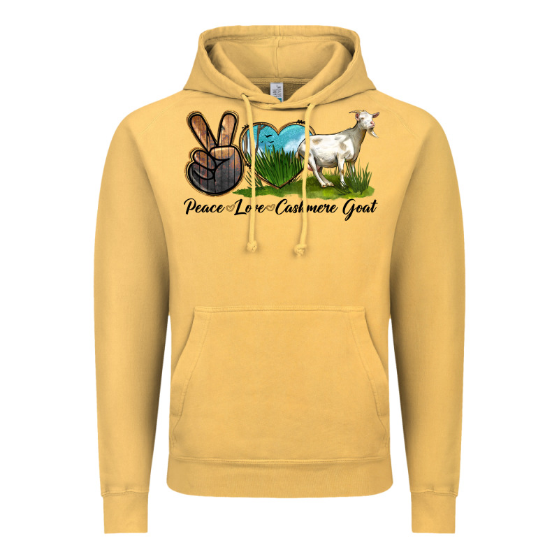 Peace Love Cashmere Goat Vintage Hoodie by LillyAllenDesigns | Teevron