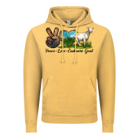 Vintage Mustard Peace Love Cashmere Goat Vintage Hoodie - LillyAllenDesigns