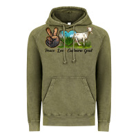 Vintage Olive Peace Love Cashmere Goat Vintage Hoodie - LillyAllenDesigns