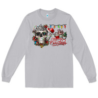 Moon Dust Merry Christmas  skull Long Sleeve Tee - CowhideDigitalArt