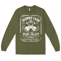 Army Green johnny cash man in black Long Sleeve Tee - StudioElite