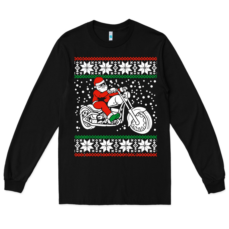 Santa Ridin Motocycle Long Sleeve Tee by StudioElite | Teevron
