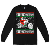 Black santa ridin motocycle Long Sleeve Tee - StudioElite