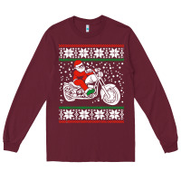 Burgundy santa ridin motocycle Long Sleeve Tee - StudioElite