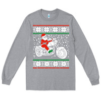 Heather Grey santa ridin motocycle Long Sleeve Tee - StudioElite