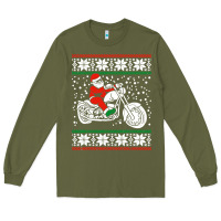 Army Green santa ridin motocycle Long Sleeve Tee - StudioElite