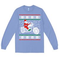 Colony Blue santa ridin motocycle Long Sleeve Tee - StudioElite