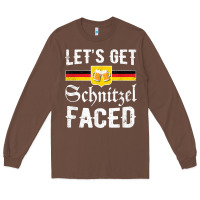 Chestnut lets get schnitzel faced men women vintage oktoberfest t shirt Long Sleeve Tee - StudioElite