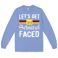 Colony Blue lets get schnitzel faced men women vintage oktoberfest t shirt Long Sleeve Tee - StudioElite