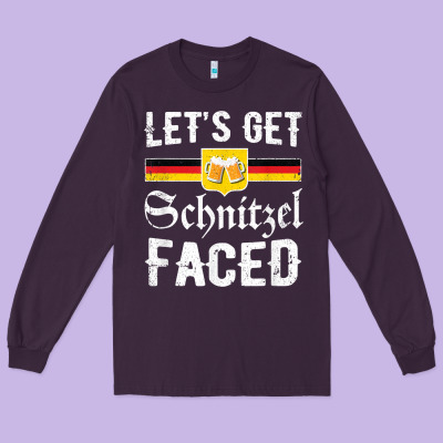 Lets Get Schnitzel Faced Men Women Vintage Oktoberfest T Shirt Long Sleeve Tee Designed By Studioelite