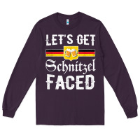 Plum lets get schnitzel faced men women vintage oktoberfest t shirt Long Sleeve Tee - StudioElite