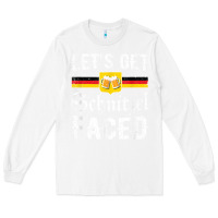 White lets get schnitzel faced men women vintage oktoberfest t shirt Long Sleeve Tee - StudioElite