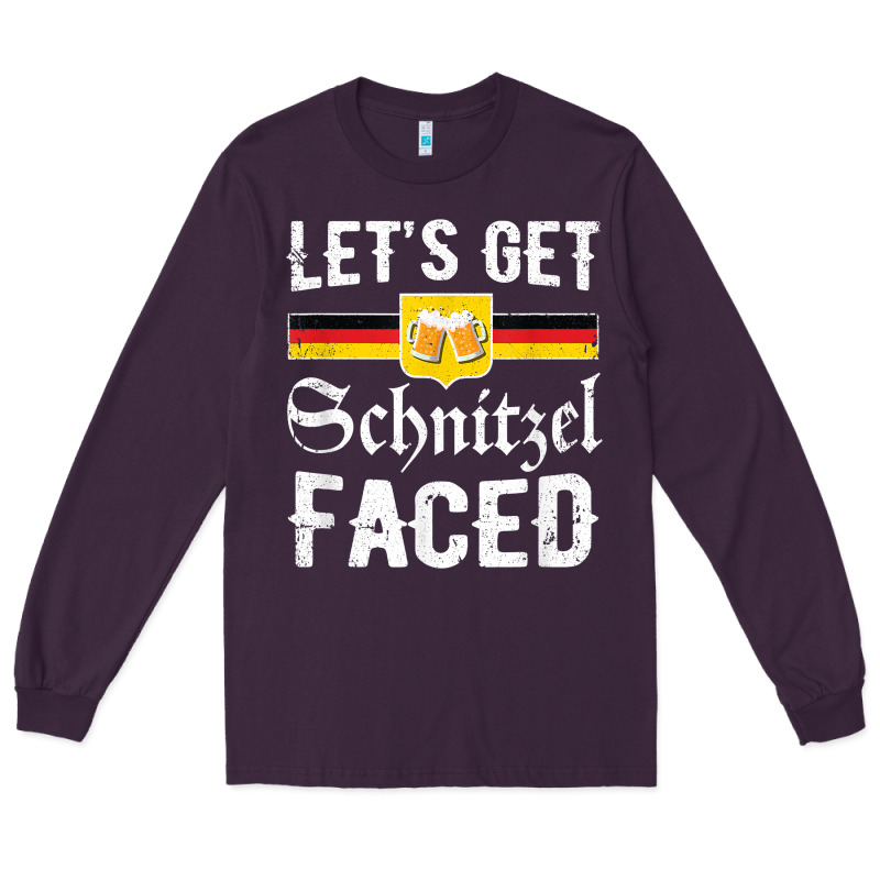 Lets Get Schnitzel Faced Men Women Vintage Oktoberfest T Shirt Long Sleeve Tee by StudioElite | Teevron