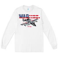 White Military Airplane A-10 Warthog American Flag Long Sleeve Tee - StudioElite