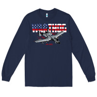 Navy Military Airplane A-10 Warthog American Flag Long Sleeve Tee - StudioElite
