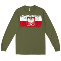 Army Green poland polska flag vintage  men women kids  poland t shirt Long Sleeve Tee - StudioElite