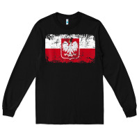 Black poland polska flag vintage  men women kids  poland t shirt Long Sleeve Tee - StudioElite