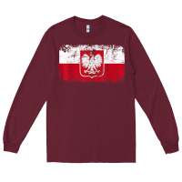 Burgundy poland polska flag vintage  men women kids  poland t shirt Long Sleeve Tee - StudioElite