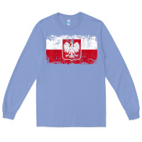 Colony Blue poland polska flag vintage  men women kids  poland t shirt Long Sleeve Tee - StudioElite