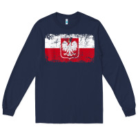 Navy poland polska flag vintage  men women kids  poland t shirt Long Sleeve Tee - StudioElite