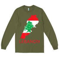 Army Green Lebanon Flag Cedar Tree Beirut Lebanese Arabic Arab Islam Long Sleeve Tee - StudioElite