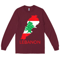 Burgundy Lebanon Flag Cedar Tree Beirut Lebanese Arabic Arab Islam Long Sleeve Tee - StudioElite