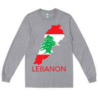 Heather Grey Lebanon Flag Cedar Tree Beirut Lebanese Arabic Arab Islam Long Sleeve Tee - StudioElite