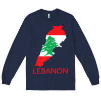 Navy Lebanon Flag Cedar Tree Beirut Lebanese Arabic Arab Islam Long Sleeve Tee - StudioElite