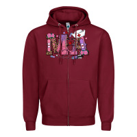 Burgundy valentines day ma nurse Zipper Hoodie - RanaPortraitStore