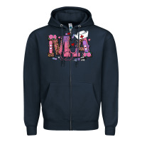 Navy valentines day ma nurse Zipper Hoodie - RanaPortraitStore