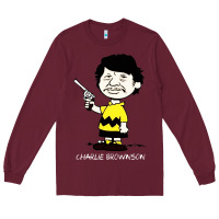 Burgundy charlie brownson Long Sleeve Tee - StudioElite