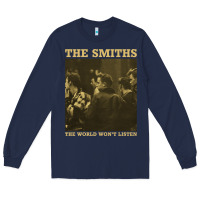 Navy the smiths the world won't listen gift men women Long Sleeve Tee - StudioElite