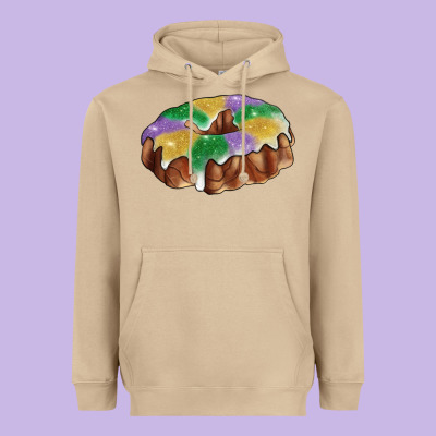 Mardi Gras King Cake Heavyweight Hoodie Designed By Ranaportraitstore
