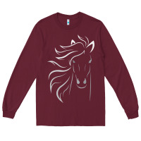 Burgundy horse lover gifts Long Sleeve Tee - StudioElite