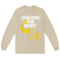 Mushroom heavy equipment operator i run hoes for money usa flag t shirt Long Sleeve Tee - StudioElite