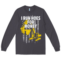 Smoke heavy equipment operator i run hoes for money usa flag t shirt Long Sleeve Tee - StudioElite