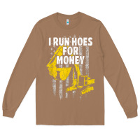 Toasted Coconut heavy equipment operator i run hoes for money usa flag t shirt Long Sleeve Tee - StudioElite