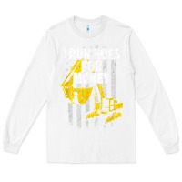 White heavy equipment operator i run hoes for money usa flag t shirt Long Sleeve Tee - StudioElite