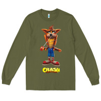 Army Green Crash Bandicoot  Yo Yo Long Sleeve Tee - StudioElite