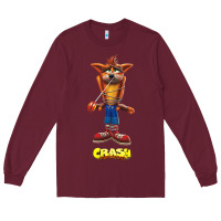 Burgundy Crash Bandicoot  Yo Yo Long Sleeve Tee - StudioElite