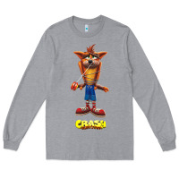 Heather Grey Crash Bandicoot  Yo Yo Long Sleeve Tee - StudioElite