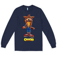 Navy Crash Bandicoot  Yo Yo Long Sleeve Tee - StudioElite