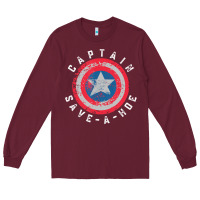 Burgundy Captain Save-A-Hoe Vintage Funny Retro Long Sleeve Tee - StudioElite