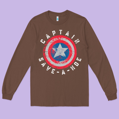 Captain Save-a-hoe Vintage Funny Retro Long Sleeve Tee Designed By Studioelite
