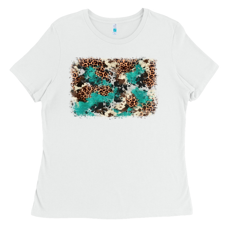 Cowhide Turquoise Glitter Ladies Tee by FaDigitalArtStudio | Teevron