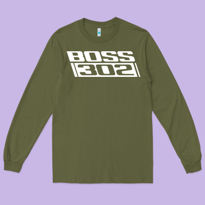 Boss 302 (white) Long Sleeve Tee Designed By Studioelite