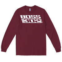 Burgundy boss 302 (white) Long Sleeve Tee - StudioElite