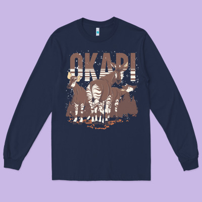 Okapi T  Shirt Wildlife Okapi Lover Africa Safari Zoo Animal Okapi T Long Sleeve Tee Designed By Studioelite