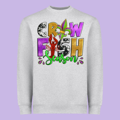 Crawfish Season Mardi Gras Carnival Fleur De Lis Heavyweight Sweatshirt Designed By Jasminsmagicworld